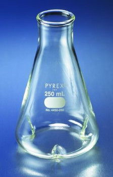 Corning® Pyrex® Narrow Mouth Erlenmeyer Flasks with Baffles