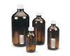 Boston Round Narrow-Mouth Amber Glass Bottles with Closure