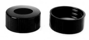 DWK Life Sciences (Kimble) Open-Top Black Phenolic Screw Thread Caps without Liners