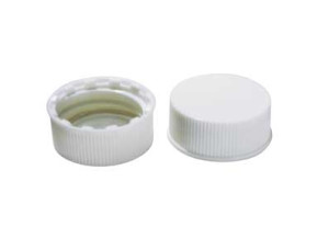 DWK Life Sciences (Kimble) White Polypropylene Caps with Pulp-Backed Aluminum Foil Liners