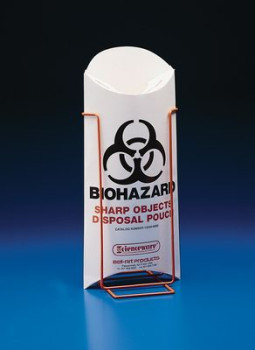 Biohazard Sharp Object Safety Pouch and Stand