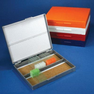 Globe Scientific Heavy-Duty Slide Storage Boxes with Stainless Steel Clasp