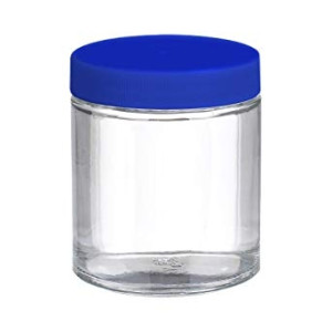 Wide-Mouth Short-Profile Clear Glass Jars with Closure