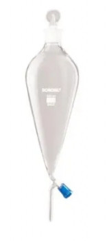 Borosil® Pear Shaped Glass Separating Funnels, Boroflo Stopcock with PTFE key